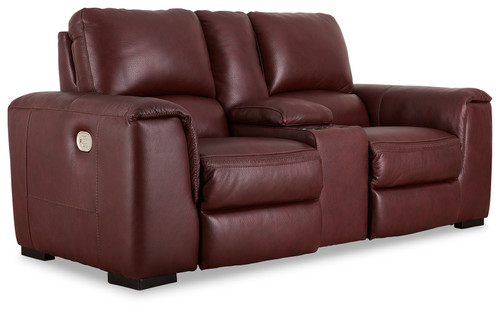 Alessandro - Garnet - Power Reclining Loveseat with Console (U2550118) by Ashley