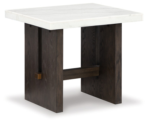 Burkhaus - White/Dark Brown - End Table (T779-3) by Ashley