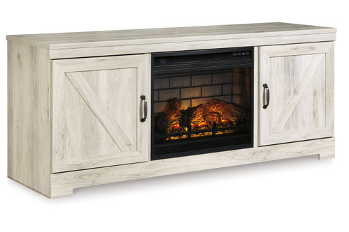 Bellaby Whitewash 63" TV Stand with Electric Fireplace (W331W9) by Ashley