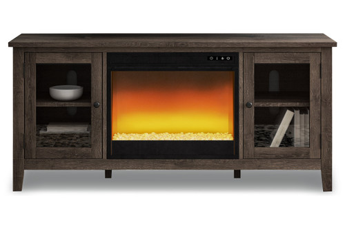 Arlenbry Gray 60" TV Stand with Electric Fireplace (W275W2) by Ashley