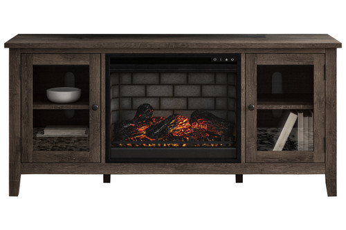 Arlenbry Gray 60" TV Stand with Electric Fireplace (W275W3) by Ashley