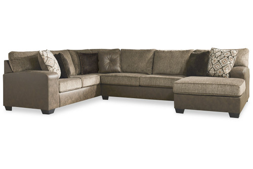 Abalone Chocolate 3-Piece Sectional with Chaise (91302S2) by Ashley