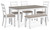 Stonehollow - White/Gray - Dining Table and Chairs with Bench (Set of 6) (D382-325) by Ashley