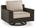 Coastline Bay - Brown - Outdoor Swivel Lounge with Cushion (P784-821) by Ashley