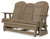 Hyland wave - Driftwood - Outdoor Glider Loveseat (P114-835) by Ashley