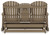 Hyland wave - Driftwood - Outdoor Glider Loveseat (P114-835) by Ashley