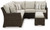 Brook Ranch - Brown - Outdoor Sofa Sectional/Bench with Cushion (Set of 3) (P465-822) by Ashley