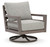 Hillside Barn - Gray/Brown - Outdoor Swivel Lounge with Cushion (P564-821) by Ashley