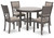Wrenning - Gray - Dining Table and 4 Chairs (Set of 5) (D425-225) by Ashley