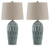 Hadbury - Pale Blue/Teal - Table Lamp (Set of 2) (L178034) by Ashley