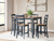 Gesthaven - Natural/Blue - Counter Height Dining Table and 4 Barstools (Set of 5) (D399-223) by Ashley