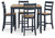 Gesthaven - Natural/Blue - Counter Height Dining Table and 4 Barstools (Set of 5) (D399-223) by Ashley