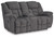 Foreside - Charcoal - Reclining Loveseat with Console (3810494) by Ashley