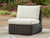 Kimora - Beige/Dark Brown - Outdoor Armless Chair with Cushion (P711-846) by Ashley