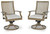 Rainier Ranch - Brown/Beige - Outdoor Swivel Chair with Cushion (Set of 2) (P701-602A) by Ashley