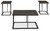 Airdon - Bronze Finish - Table (Set of 3) (T194-13) by Ashley