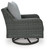 Elite Park - Gray - Outdoor Swivel Lounge with Cushion (P518-821) by Ashley
