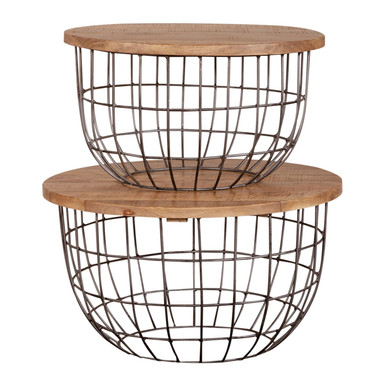 Akins - Weathered Honey w/ Pewter Base - Nesting Caged Accent Tables (2101-AT2000) by Liberty Furniture