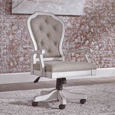 Magnolia Manor - Antique White & Weathered Bark - Jr Executive Desk Chair (244-HO197) by Liberty Furniture