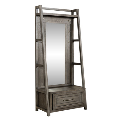 Modern Farmhouse - Dusty Charcoal w/ Heavy Distressing - 2 Piece Hall Tree Set (406-OT-2PCS) by Liberty Furniture