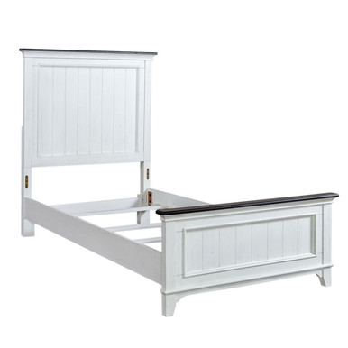 Allyson Park - Wirebrushed White w/ Charcoal Tops - Twin Panel Bed (417-YBR-TPB) by Liberty Furniture
