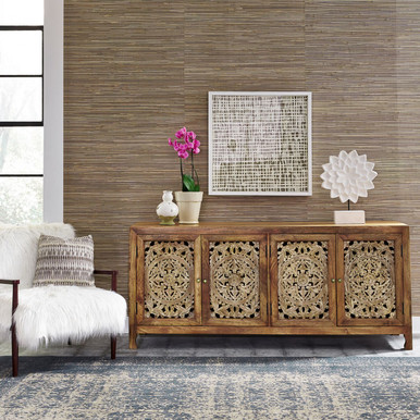 Marisol - Weathered Honey & Soft Wash Gray - 74 Inch 4 Door Accent TV Stand (2077-AC7432) by Liberty Furniture