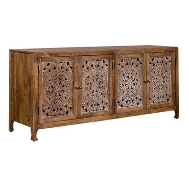 Marisol - Weathered Honey & Soft Wash Gray - 74 Inch 4 Door Accent TV Stand (2077-AC7432) by Liberty Furniture