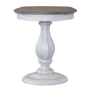 Magnolia Manor - Antique White & Weathered Bark - Round Accent Table (244-AT2000) by Liberty Furniture