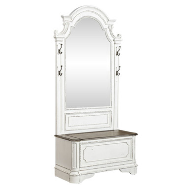 Magnolia Manor - Antique White & Weathered Bark - 2 Piece Hall Tree Set (244-OT-2PCS) by Liberty Furniture