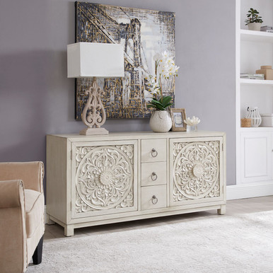 Sundance - Antique Linen - 2 Door 3 Drawer Accent Cabinet (2057W-AC6029) by Liberty Furniture