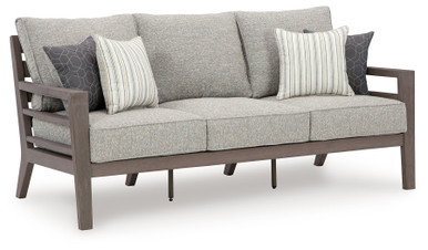 Hillside Barn - Gray/Brown - Outdoor Sofa with Cushion (P564-838) by Ashley