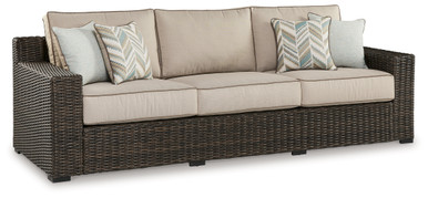 Coastline Bay - Brown - Outdoor Sofa with Cushion (P784-838) by Ashley