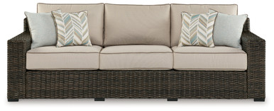 Coastline Bay - Brown - Outdoor Sofa with Cushion (P784-838) by Ashley