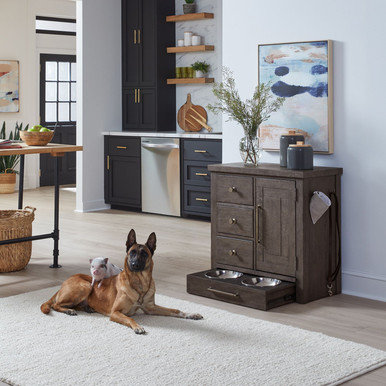 Modern Farmhouse - Dusty Charcoal w/ Heavy Distressing - Pet Feeder (406-PF1000) by Liberty Furniture