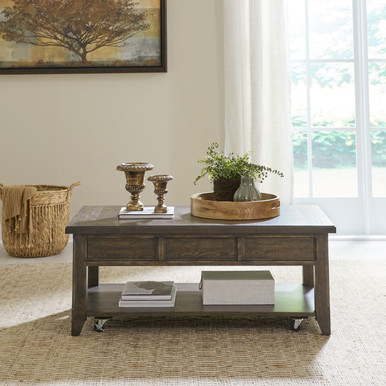 Paradise Valley - Saddle Brown - Lift Top Cocktail Table (297-OT1011) by Liberty Furniture