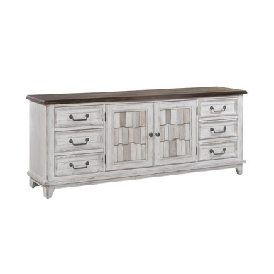River Place - Riverstone White & Tobacco - 75 Inch Entertainment Console (237-TV75) by Liberty Furniture