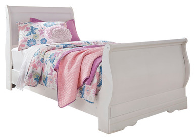 Anarasia - White - Twin Sleigh Bed (B129B1) by Ashley