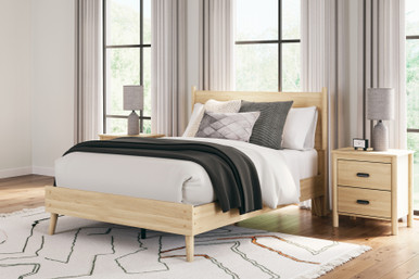 Cabinella - Tan - Full Platform Panel Bed (EB2444B1) by Ashley