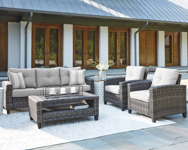 Cloverbrooke - Gray - 4-Piece Outdoor Conversation Set (P334-081) by Ashley
