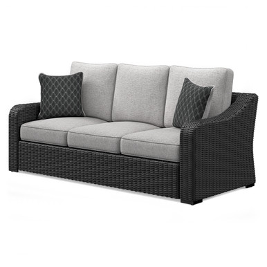 Beachcroft - Black/Light Gray - Outdoor Sofa with Cushion (P792-838) by Ashley
