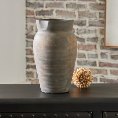 Brickmen - Antique Gray - Vase (A2000658) by Ashley
