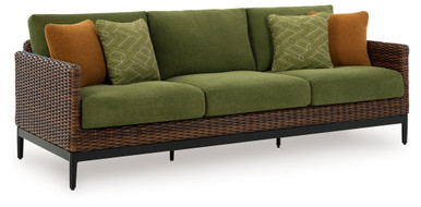 Horizon Hall - Brown/Green - Outdoor Sofa with Cushion (P572-838) by Ashley