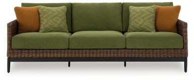 Horizon Hall - Brown/Green - Outdoor Sofa with Cushion (P572-838) by Ashley