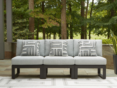 Beachloft - Black/Gray - 3-Piece Outdoor Sectional (P490P6) by Ashley