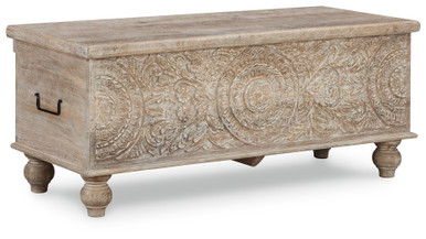 Fossil Ridge - Beige - Storage Bench (A4000039) by Ashley