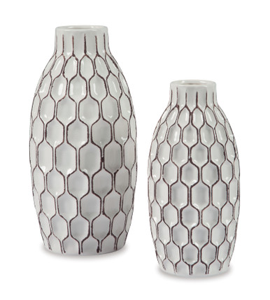 Dionna - White - Vase (Set of 2) (A2000329) by Ashley