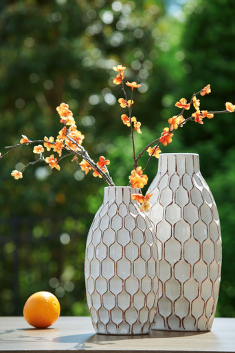 Dionna - White - Vase (Set of 2) (A2000329) by Ashley