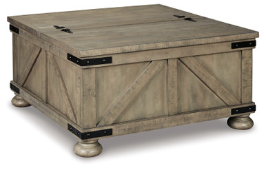 Aldwin - Gray - Coffee Table With Storage (T457-20) by Ashley