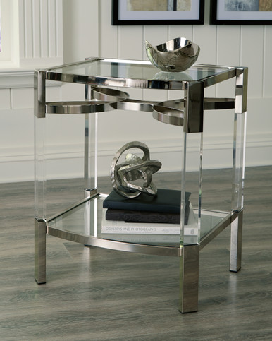 Chaseton - Clear/Silver Finish - Accent Table (A4000334) by Ashley