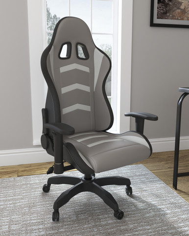 Lynxtyn - White/Gray - Home Office Desk Chair (H400-08A) by Ashley